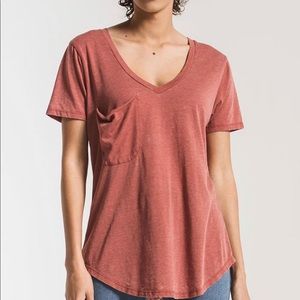 Z supply dark blush pocket tee.